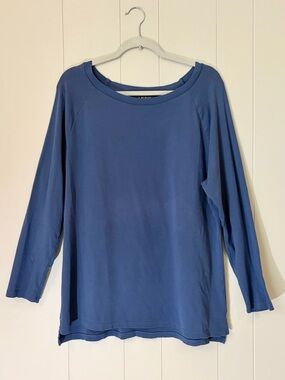 Lauren Ralph Lauren Relaxed Blue Raglan Sleeve Tee Boatneck Women’s 2X